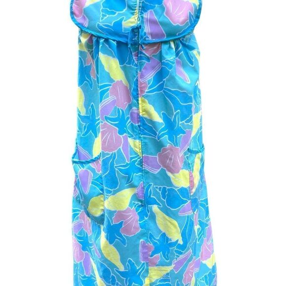 Vintage Helen of Troy Patio Day Dress Fitted MuMu Zip Front Pockets Sea Shells - Picture 4 of 11